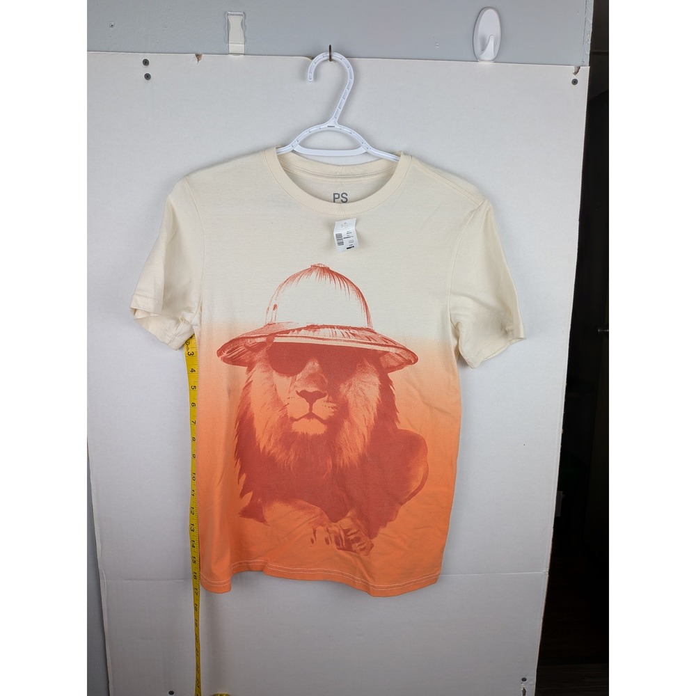 PS from Aeropostale Boys Lion Safari Graphic Tee Ombre Orange Cream Size 12 NWT